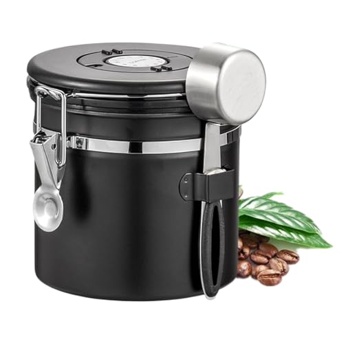 Envase Para Granos De Café | Tarro Hermético Para Granos De Café - Organizador De Alimentos Recipiente De Acero Inoxidable Con Indicador De Fecha Para Cocina Restaurante Panadería Cafetería