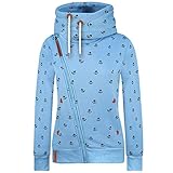 Modisches Design: Vicky Zip Sweaterjacke, Reißverschluß und zwei Taschen, Kapuze mit Kodelzug