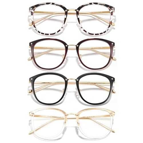 Image of Cyxus 4 Pack Blue Light Glasses for Women, Anti Blue Light Eyeglasses for Woman Reduce Eye Fatigue Eyewear and Headaches