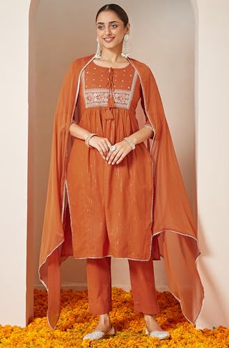 Ensemble kurta A-Line Janasya la solution coton contre la chaleur - 2
