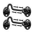 Klurent 4" Barn Door Latch Door Lock Hardware, Sliding Door Lock Eye Hook Latch with Screws, Rust-Resistant Metal Gate Latch(2 Pack)