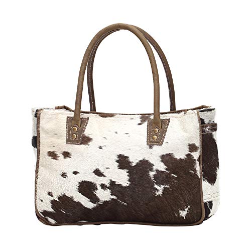 Image of Myra Bag Cow Print Purses for Women - Canvas and Hairon Bag with Leather Shoulder Strap, Western Style Women's Purses