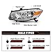 BRYGHT Headlight Assembly Replacement for 2008-2012 Honda Accord Coupe 2-Door OEM Projector Headlamp Chrome Housing with Amber Reflector (L+R
