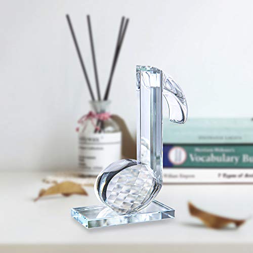 Figura de cristal nota musical 5'' altura decoración miniatura 3