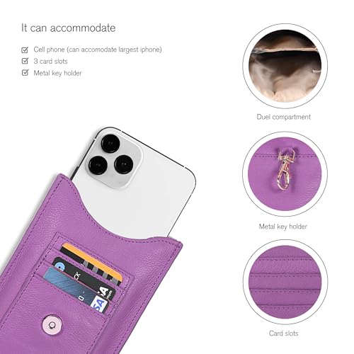 Image of Oak Leathers Small Crossbody Bag For Women - Mini Cell Phone Purse - Crossover Wallet Bag With Adjustable Shoulder Strap