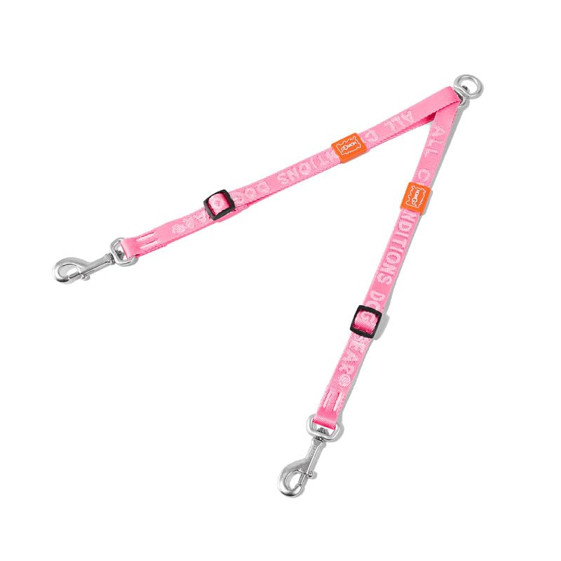 HOWGO Double Dog Leash,Tangle-Free 360 Swivel(Pink, Pro S-M Splitter)