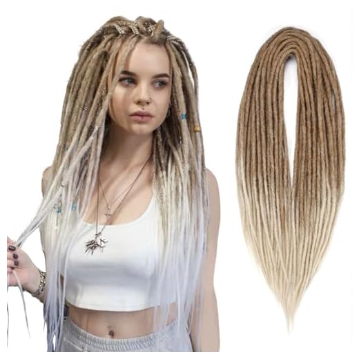 Kraler 18" Double Ended Dreadlock Extensions Light Blonde Handmade Synthetic Dreads Extensions (10 Strands)