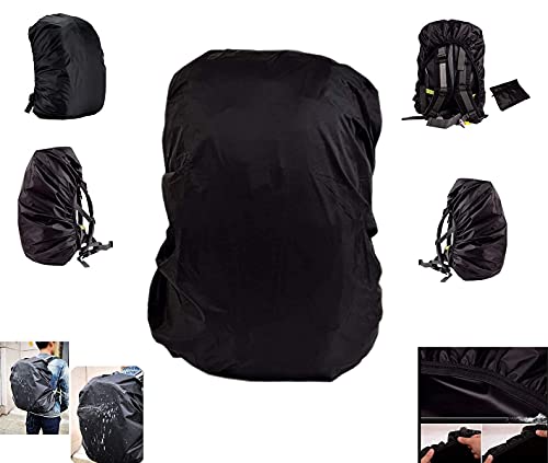 Image of Backpack Rain Cover Waterproof Coated Bag Protector with Adjustable Buckle and Storage Pouch, Elastic Dustproof Cover for Laptop, School, Trekking, Hiking and Travel Backpacks