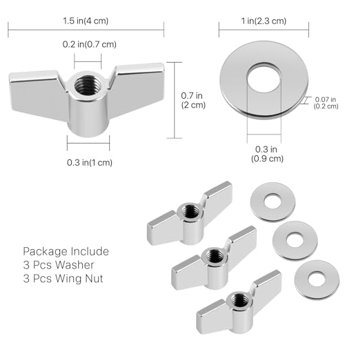 Flexzion 18-Piece Cymbal Accessories Kit - Includes Cymbal Felts and Sleeves with Base, Wing Nuts, Washers, & Hi-Hat Cup & Clutch Felts for Mounting & Securing Cymbals on Drum Sets (Gray)