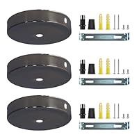 Zzcy 3 Stück Schwarz Metall Kabelabdeckung Deckenlampe Baldachin 100 x 2mm Deckenbaldachin Rund Verteilerbaldachin Schwarz Metall Deckendose Rosette mit Zugentlastung Klemmnippel
