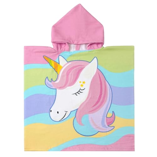 Image of NovForth Kids Beach Towel for Boys Girls, Hooded Bath Towel Wrap, Toddler Pool Towel with Hood