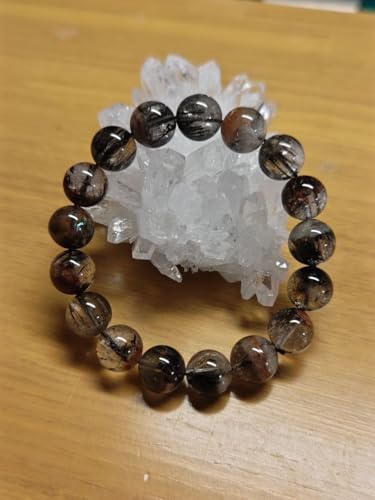 ガーデンブラックルチル 天然石ブレスレット 約12ミリ玉 - 製品詳細