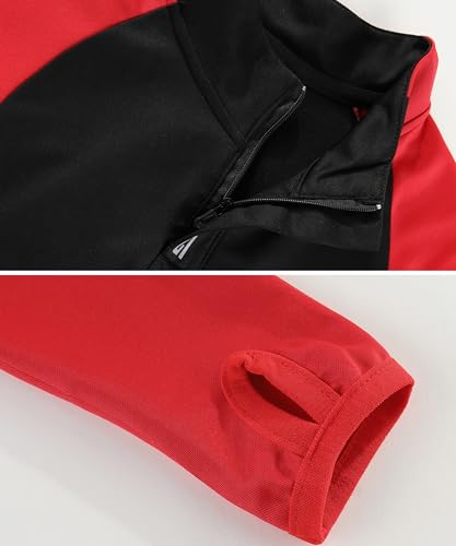 Boys Girls 2 Piece Athletic Tracksuit Quater Zip Up Jogger Set Long Sleeve Sports Training Outfits3