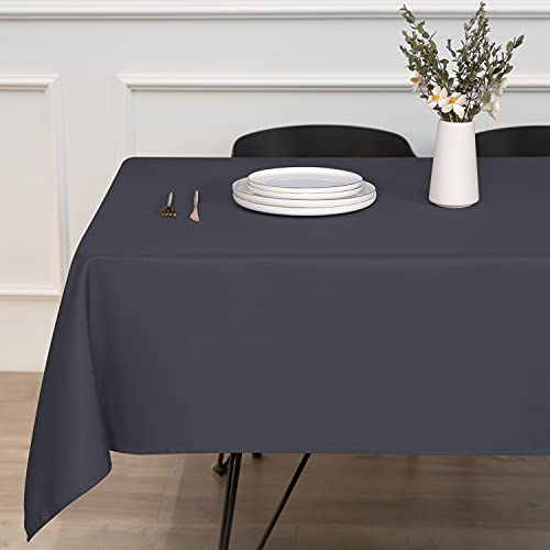 Image of Sancua Rectangle Tablecloth - 70 x 108 Inch, Grey, Polyester, Stain & Wrinkle Resistant, Perfect for Dining Table, Buffet, Parties, Camping