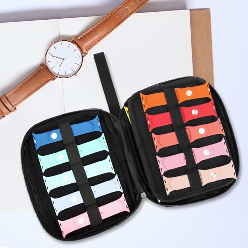 Image of 20 Watch Bands Storage Carrying Case Compatible with Watches,Expandable Watch Band Holder Stores 20 Watch Bands Fit for Most Sizes of Watch Straps,Organizer for Watch Bands, Bag Only(Dark Grey)