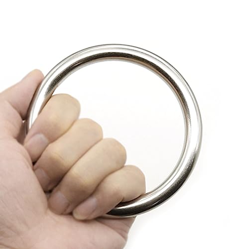 Heavy Duty Stainless Steel Metal O-Ring Welded Metal Round Rings for Camping Belt, Luggage Hardware Accessories (2, 10 x 80mm ID) - Thumbnail 4