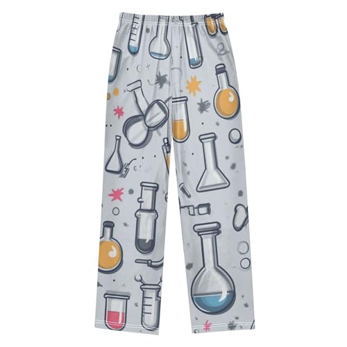 ZZXXB Chemical Formula Experiment Print Boys Long Pants Soft Trousers Elastic Waist Kids Lounge Bottoms with Pockets S-XL2