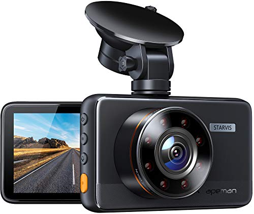 APEMAN Dash Cam C660, Superior Night Vision with 8 IR Lights, 1080P Car Driving Recorder, 3'' IPS Screen, 170° Wide Angle, WDR, G-sensor, Parking Monitor, Motion Detection, Loop Recording, Support GPS