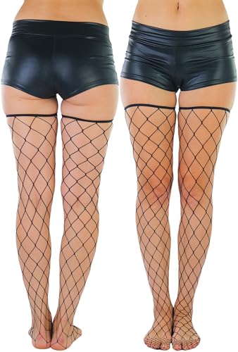 ToBeInStyle Womens Standard Every-day Fishnet Thigh High Stockings2