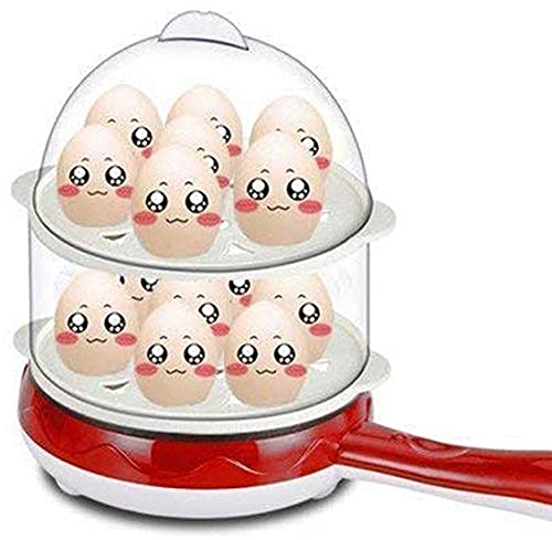 EDBIRET Double Layer Handle Egg Boiler Electric Automatic Off 14 Egg Poacher for Steaming, Cooking, Boiling and Frying