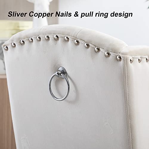 Duomay Swivel Bar Stools Set Of 2, Modern Velvet Adjustable Counter Height Bar Stools With Back Pull Ring, Kitchen Island Bar Chair With Chrome Base For Dining Room Bar Coffee Shop, White #TOP4