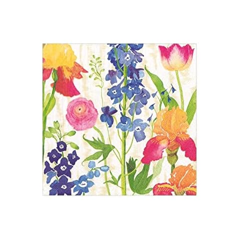 Caspari Summer Garden Cocktail Napkins, 20 Pack Cover
