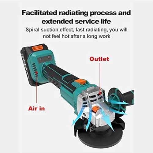 Image of Sulfar Power Action BAG20A 20V Heavy Duty Cordless Angle Grinder (Solo Tool), Brushless Motor, 100 /125 mm, M14, 8400 RPM (BAG20A)