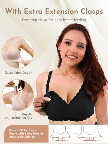 Image of Nursing Bras for Breastfeeding, Seamless Ultra Comfort Maternity Bra, Natural Shape Pregnancy Bras for Women