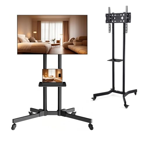 La Mejor Recopilación de pedestal para pantalla de esta semana. 42 LINK BITS Soporte para TV con Ruedas 32-65 Pulgadas - Base Móvil con 2 Repisas, Soporta 35kg, Giratorio 360°, Acero Reforzado