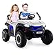 COSTWAY 2 Sitzer Kinderauto mit 2,4G Fernbedienung, 12V Kinder UTV mit Musik und Scheinwerfer, Elektro Auto 2-4 km/h, für Kinder ab 3 Jahren (Weiß)