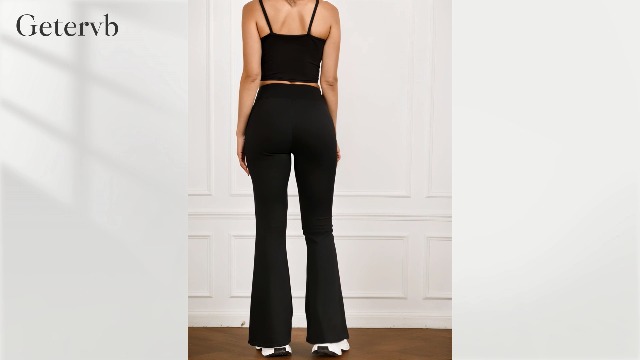 Maxbee Pantaloni Yoga Donna A Vita Alta Con Tasche: Gamba Larga E Lavoro, Nero Taglia XL
