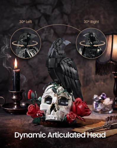 Gorblokyn Gothic Skull Raven Building Blocks Set, for Adults - 3