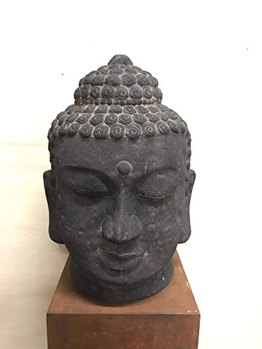 Palatina Werkstatt großer XXL-Buddha Kopf aus Lavastein, handgefertigt,...