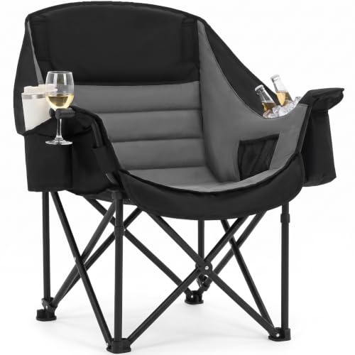Silla de Camping Acolchada Heavy Duty para Adultos, Silla Extragrande para Camping Exterior
