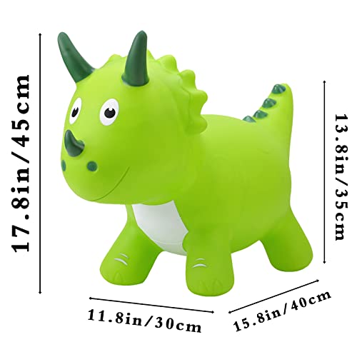 Bouncy Horse For Kids,Bouncy Animals Triceratop Hopper For Toddlers,Kids Dinosaur Bouncy Toys Animal Hopper,Ride On Hopping Toy,Outdoor Indoor Jumping Horse Birthday Gift For Kids,With Pump #TOP1