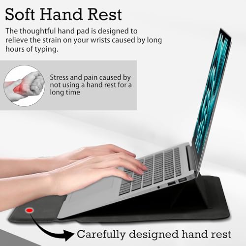 MiRowy Etui na laptopa 13,3-14", z funkcją stojaka, do MacBook Pro 14 M4/M3/M2/M1, MacBook Pro/Air 13/13,6", Surface, XPS, Lenovo, HP 13,3-14" (szary)