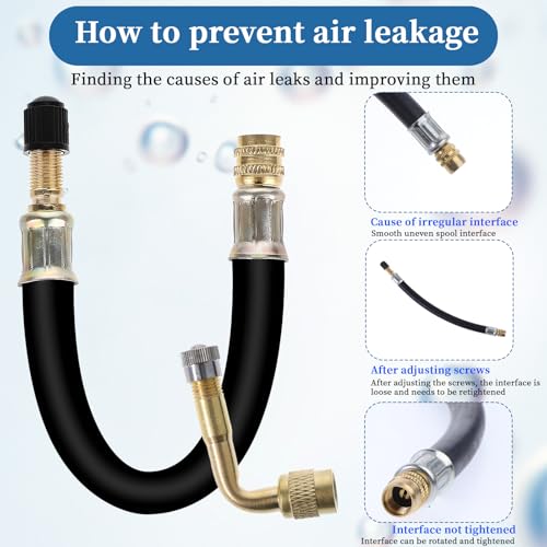 Image of Schrader Valve Extension Extenders Tire Valve Extension Dual Wheel Motorcycle Valves Stem 90 for Cars Truck Scooter Bikes