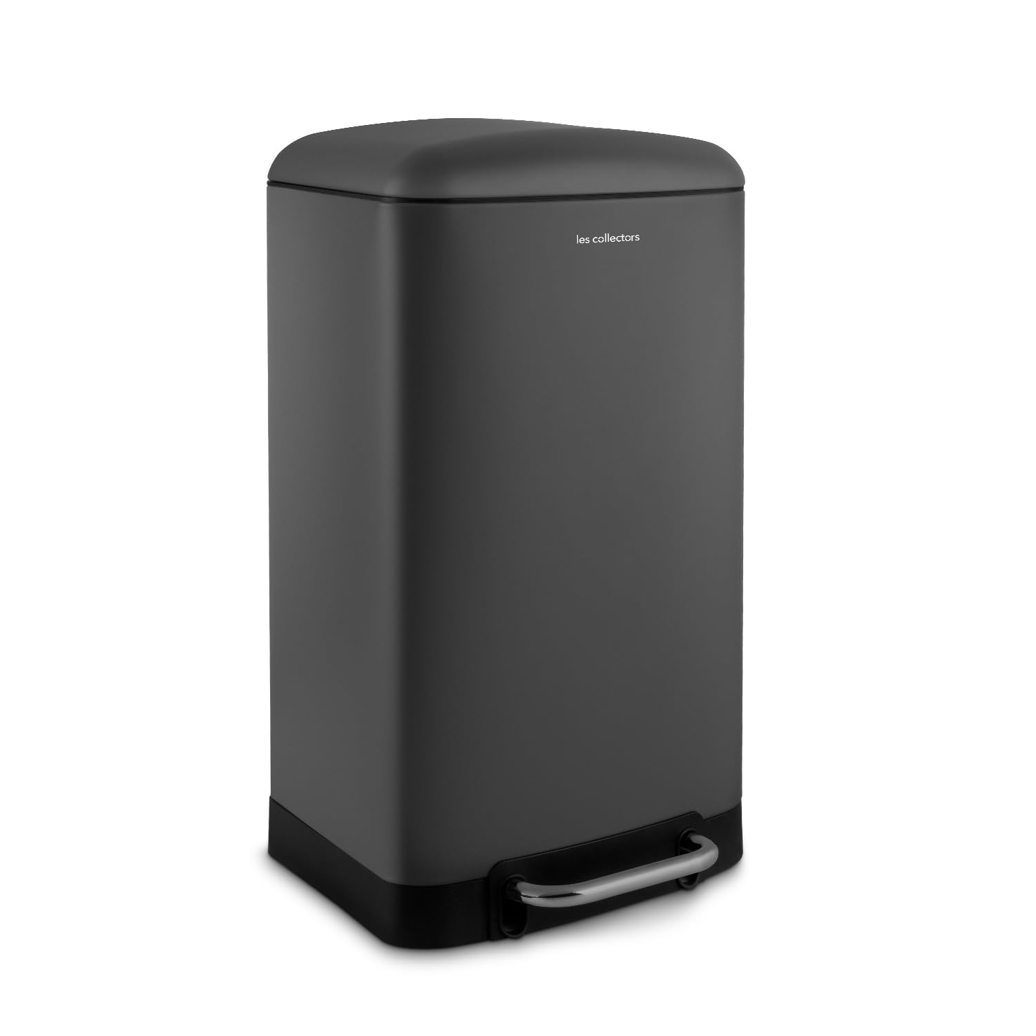 Les Collectors, Cubo de basura de cocina a pedal N°731, Acero inoxidable, Capacidad 30L, Compatible con bolsa 30L, Práctico, Cierre silencioso, Cubo interior extraíble, Acabado mate, Gris antarcita