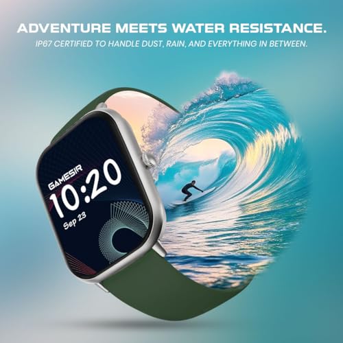 Image of GameSir H9 Smartwatch with Long Battery Life, 2.01 inch High-Resolution Screen, Bluetooth Calling, IP68 Waterproof, TFT Display, Luxury Design for Men & Women (Green)