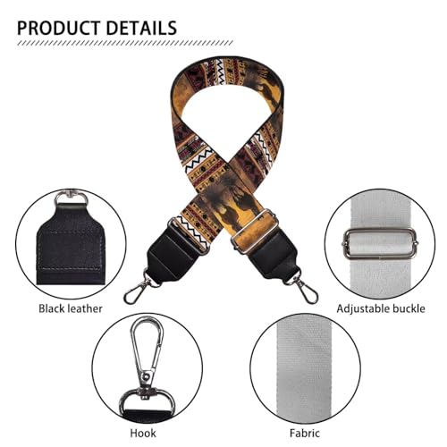 Image of GLENLCWE Horse Purse Straps Replacement Crossbody Bag Strap for Purses Adjustable Wide Shoulder Straps for Women Handbags Beach Hawalii Print