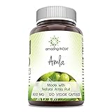 Amazing India Amla (Made with Natural Amla Fruit) 500 Mg 120 Veggie Capsules Supplement - Non-GMO, Gluten Free