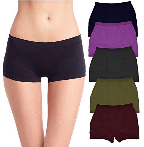 Womens Cotton Multicolour Plain Boyshort Panties (Pack of 5) Combo-image-18