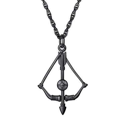Prosteel Bow & Arrow Necklace,Necklaces Pendants,Viking Jewelry,Gothic,Black,Mens Jewelry,Wonder Woman,Valentine's Day,Gift #TOP27