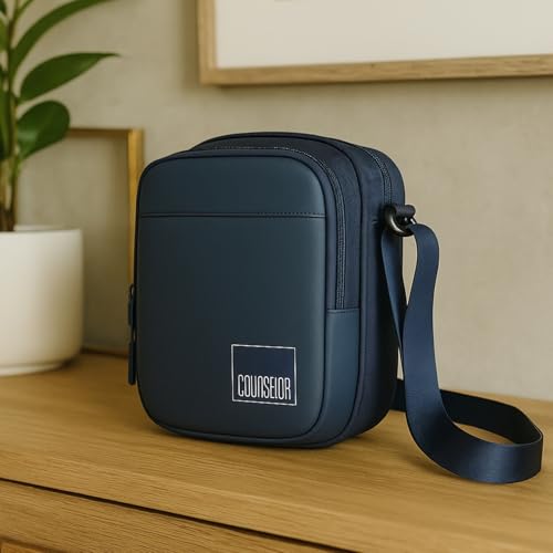 Image of COUNSELOR Sling Bag for Men and Women, Polyester Crossbody Bag, Adjustable Strap, Zipper Closure, Multiple Compartments, Lightweight Stylish Mini Side Bag for Daily Use, Travel & Commute LUNO