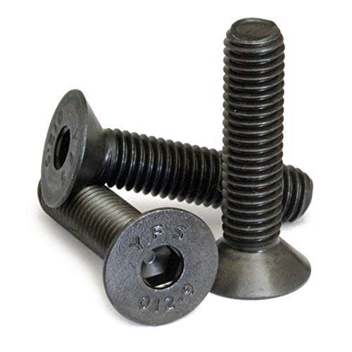 MonsterBolts - M6 x 15mm Flat Head Socket Cap Screws, DIN 7991, Alloy Steel, Black Oxide, 10 Pack