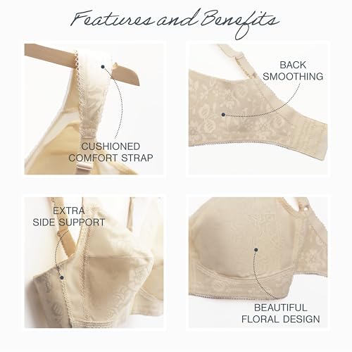 Image of Playtex Women's Wireless Bra, 18 Hour Plus-Size Bras Available, Full Coverage, Smoothing, 4693, Single or 2-Pack