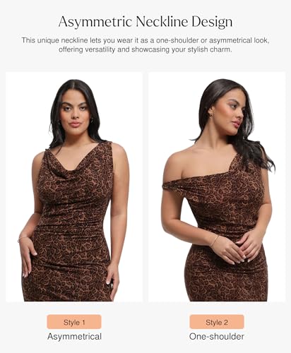 Image of Popilush Maxi Formal Dresses for Women, Shapewear Ruched Dress
