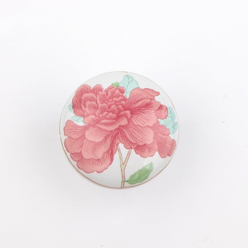 Hand Painted Flowers Ceramics Handles Cupboard Door Pulls Furniture Handle Drawer Pulls Home Hardware Accessories - (Color: A5, Size: 38x28mm)