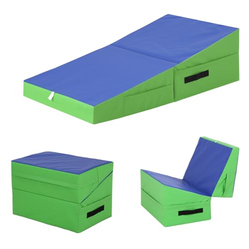 Gymnastics Mat Yoga mat Incline Tumbling Mats for Fitness Studio Gym, Folding Exercise Mat with...
