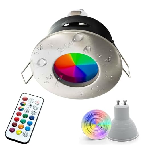 Planetitaly Foco LED para cabina de ducha, 6 W, baño turco, cromoterapia, IP65, GU10, lámpara RGBW 6000 K